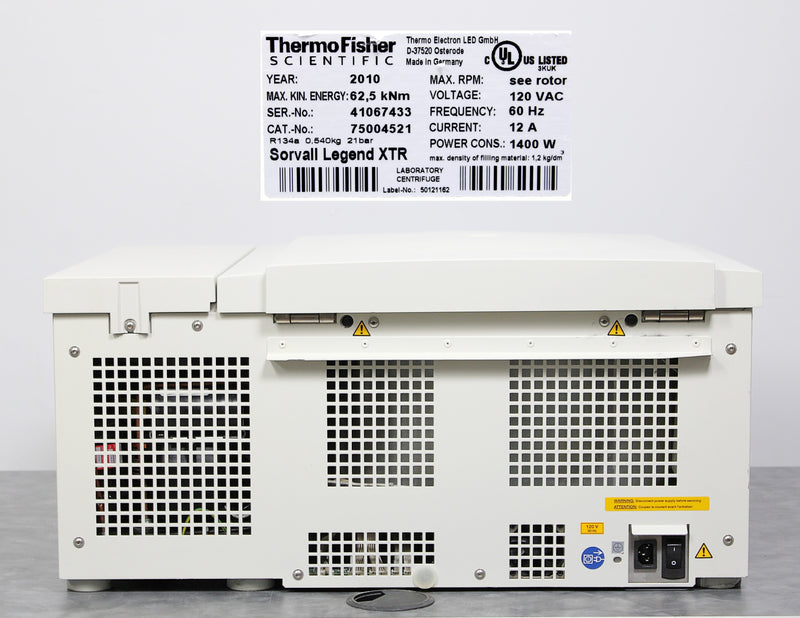 热索瓦尔图例 XTR冷冻计算机离心机75004521 w/Rotor